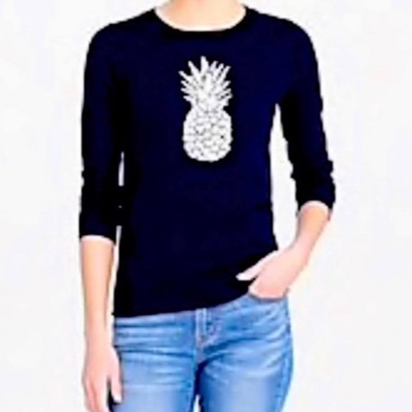 J Crew Pineapple Teddie Sweater 